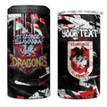 Personalized St. George Illawarra Dragons 4 in 1 Can Cooler Tumbler Graffiti Grunge Abstract Urban Street Style Design