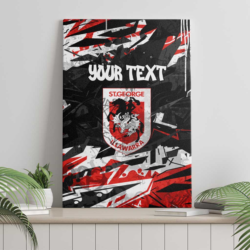 Personalized St. George Illawarra Dragons Canvas Wall Art Graffiti Grunge Abstract Urban Street Style Design