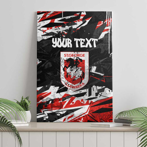 Personalized St. George Illawarra Dragons Canvas Wall Art Graffiti Grunge Abstract Urban Street Style Design