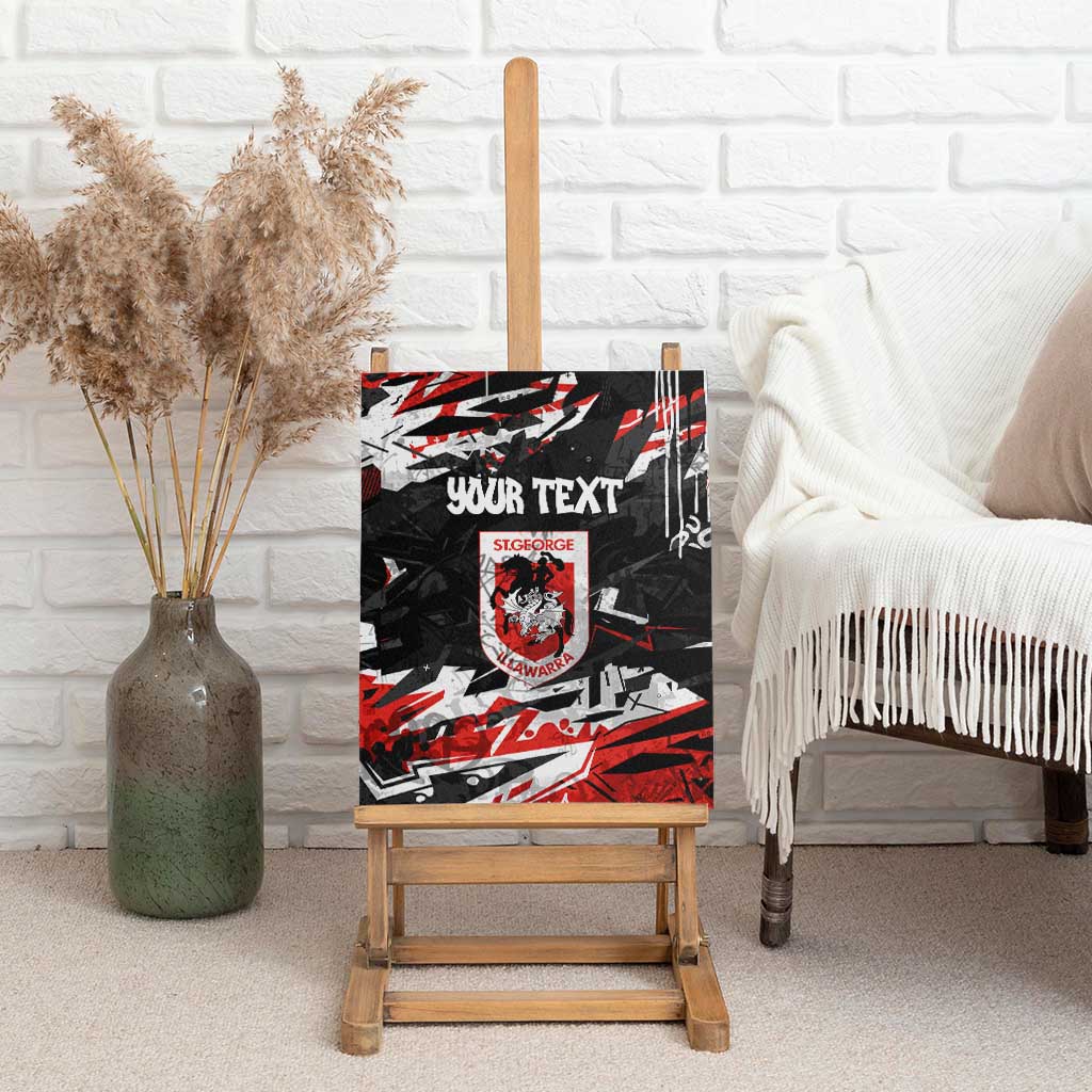 Personalized St. George Illawarra Dragons Canvas Wall Art Graffiti Grunge Abstract Urban Street Style Design