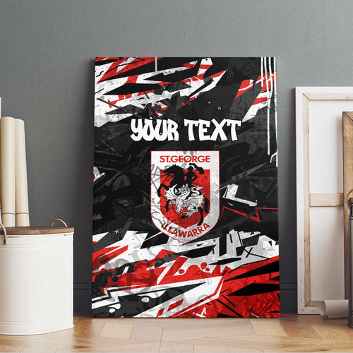 Personalized St. George Illawarra Dragons Canvas Wall Art Graffiti Grunge Abstract Urban Street Style Design
