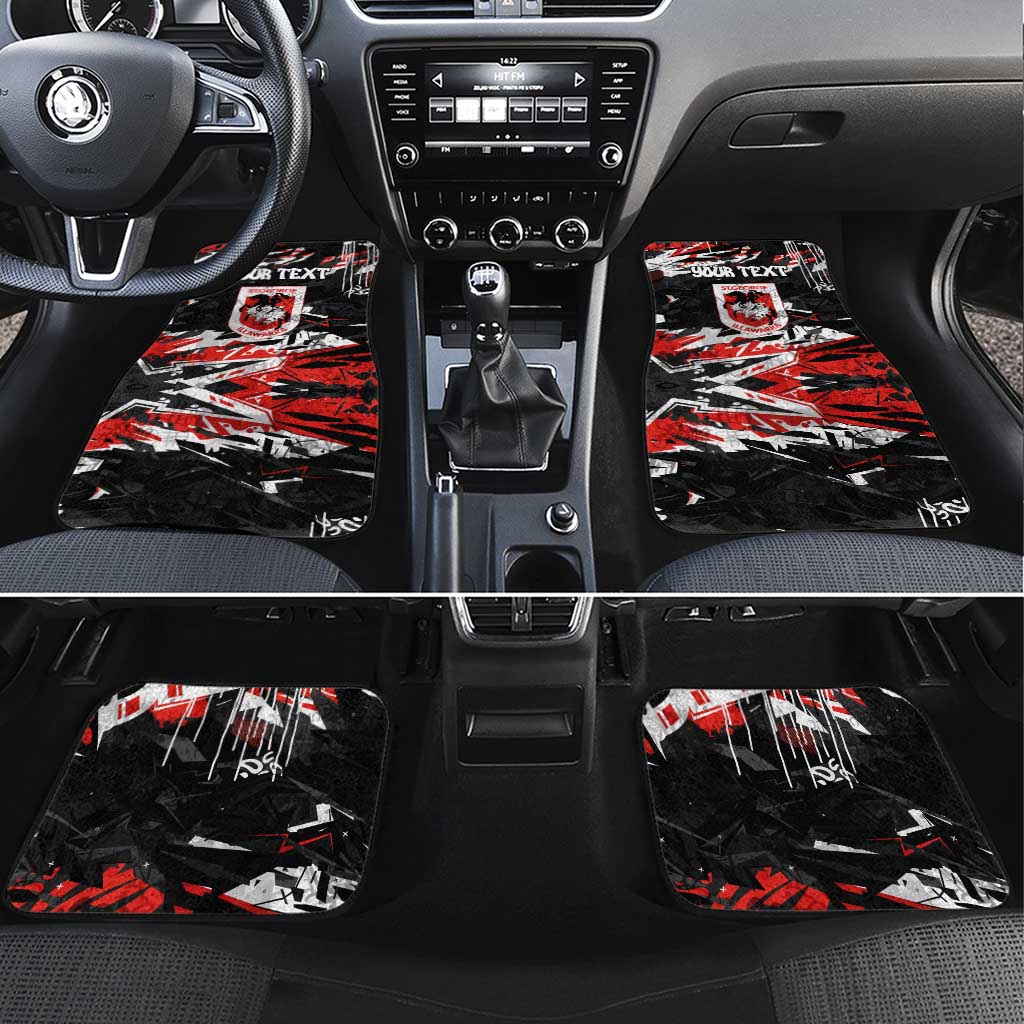 Personalized St. George Illawarra Dragons Car Mats Graffiti Grunge Abstract Urban Street Style Design