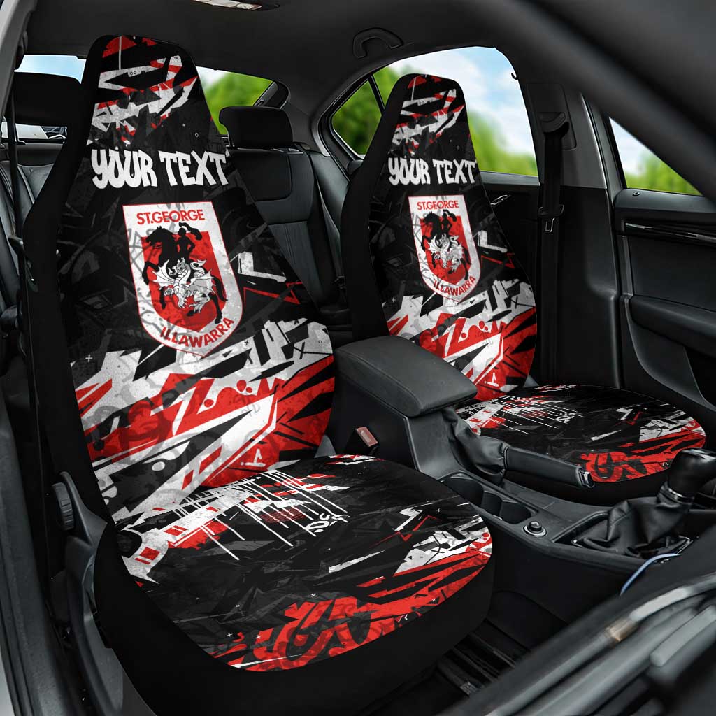 Personalized St. George Illawarra Dragons Car Seat Cover Graffiti Grunge Abstract Urban Street Style Design