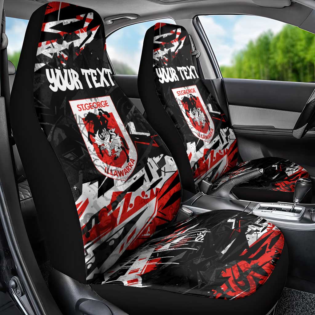 Personalized St. George Illawarra Dragons Car Seat Cover Graffiti Grunge Abstract Urban Street Style Design