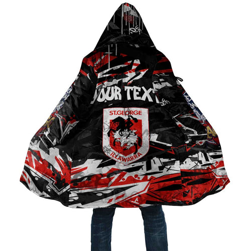 Personalized St. George Illawarra Dragons Cloak Graffiti Grunge Abstract Urban Street Style Design