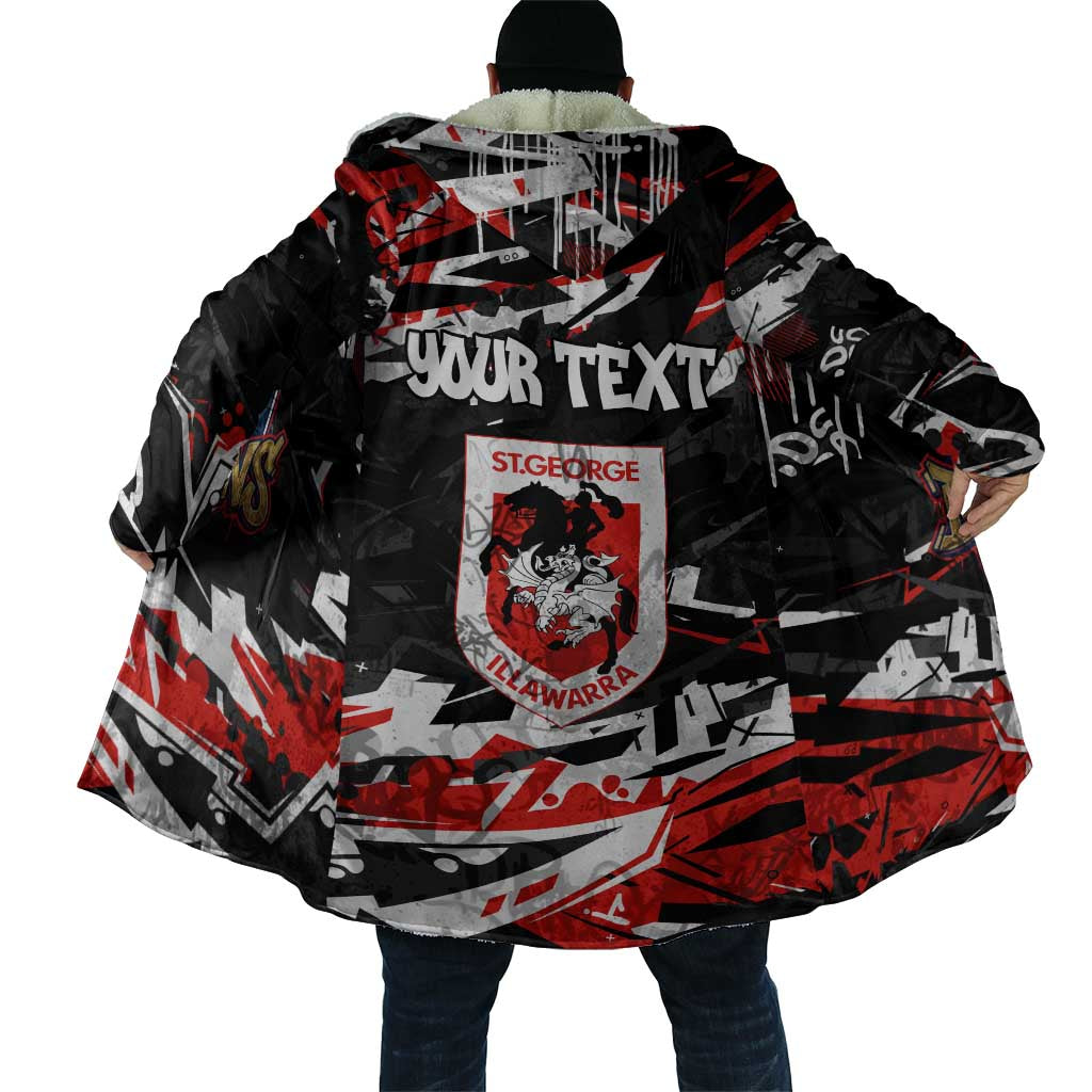 Personalized St. George Illawarra Dragons Cloak Graffiti Grunge Abstract Urban Street Style Design