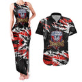 Personalized St. George Illawarra Dragons Couples Matching Tank Maxi Dress and Hawaiian Shirt Graffiti Grunge Abstract Urban Street Style Design