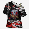 Personalized St. George Illawarra Dragons Cross Shoulder Shirt Graffiti Grunge Abstract Urban Street Style Design