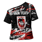 Personalized St. George Illawarra Dragons Cross Shoulder Shirt Graffiti Grunge Abstract Urban Street Style Design