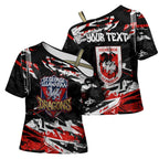 Personalized St. George Illawarra Dragons Cross Shoulder Shirt Graffiti Grunge Abstract Urban Street Style Design