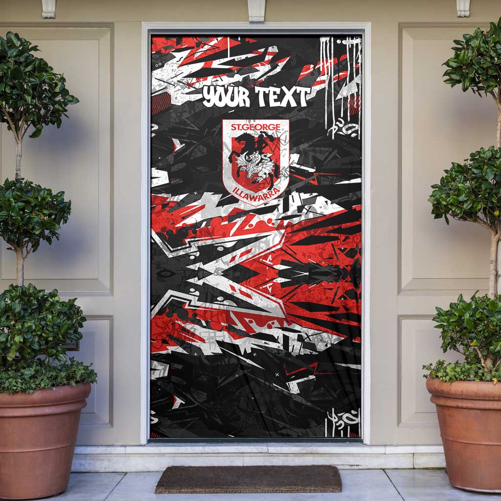 Personalized St. George Illawarra Dragons Door Cover Graffiti Grunge Abstract Urban Street Style Design