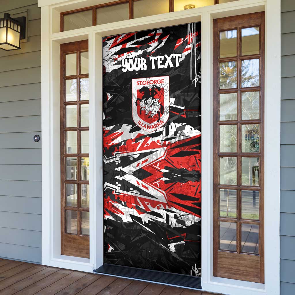 Personalized St. George Illawarra Dragons Door Cover Graffiti Grunge Abstract Urban Street Style Design