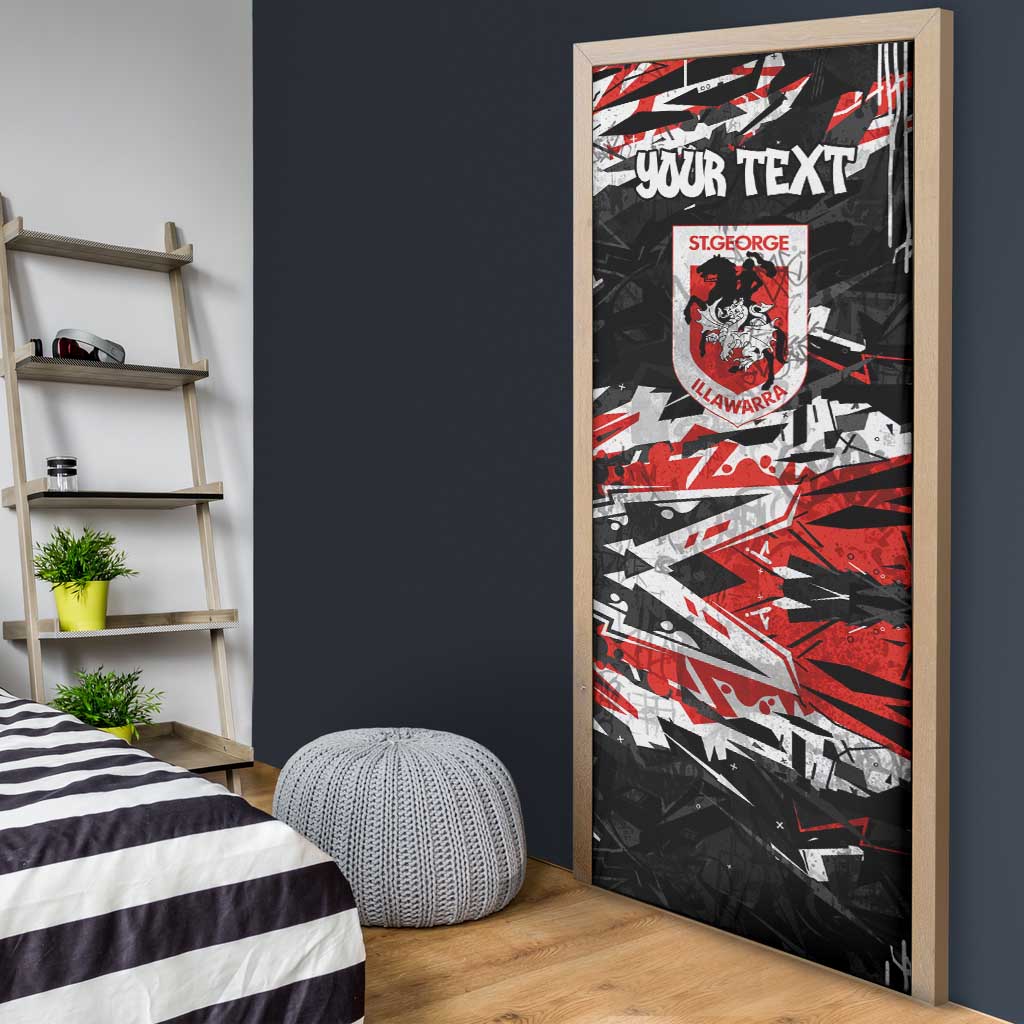 Personalized St. George Illawarra Dragons Door Cover Graffiti Grunge Abstract Urban Street Style Design