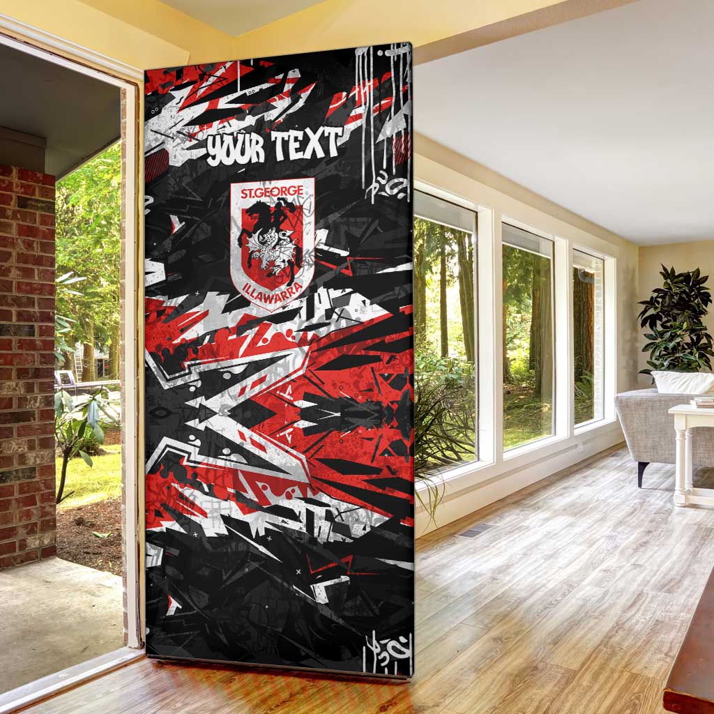 Personalized St. George Illawarra Dragons Door Cover Graffiti Grunge Abstract Urban Street Style Design