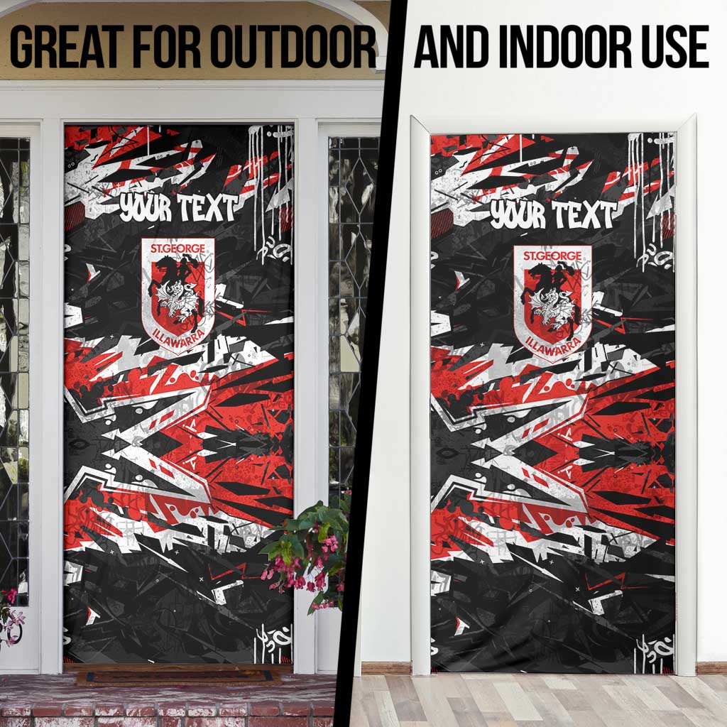 Personalized St. George Illawarra Dragons Door Cover Graffiti Grunge Abstract Urban Street Style Design
