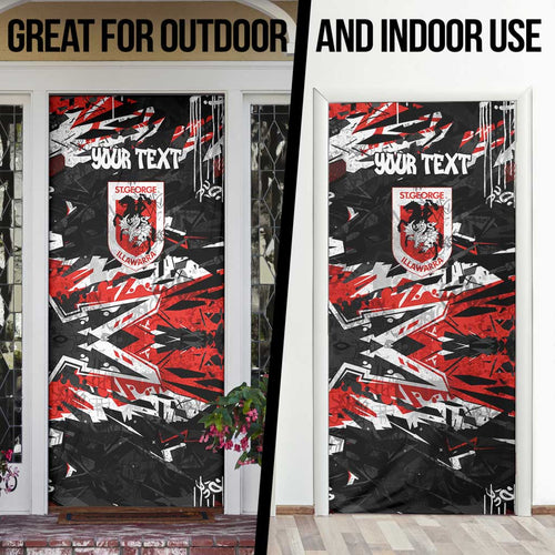 Personalized St. George Illawarra Dragons Door Cover Graffiti Grunge Abstract Urban Street Style Design