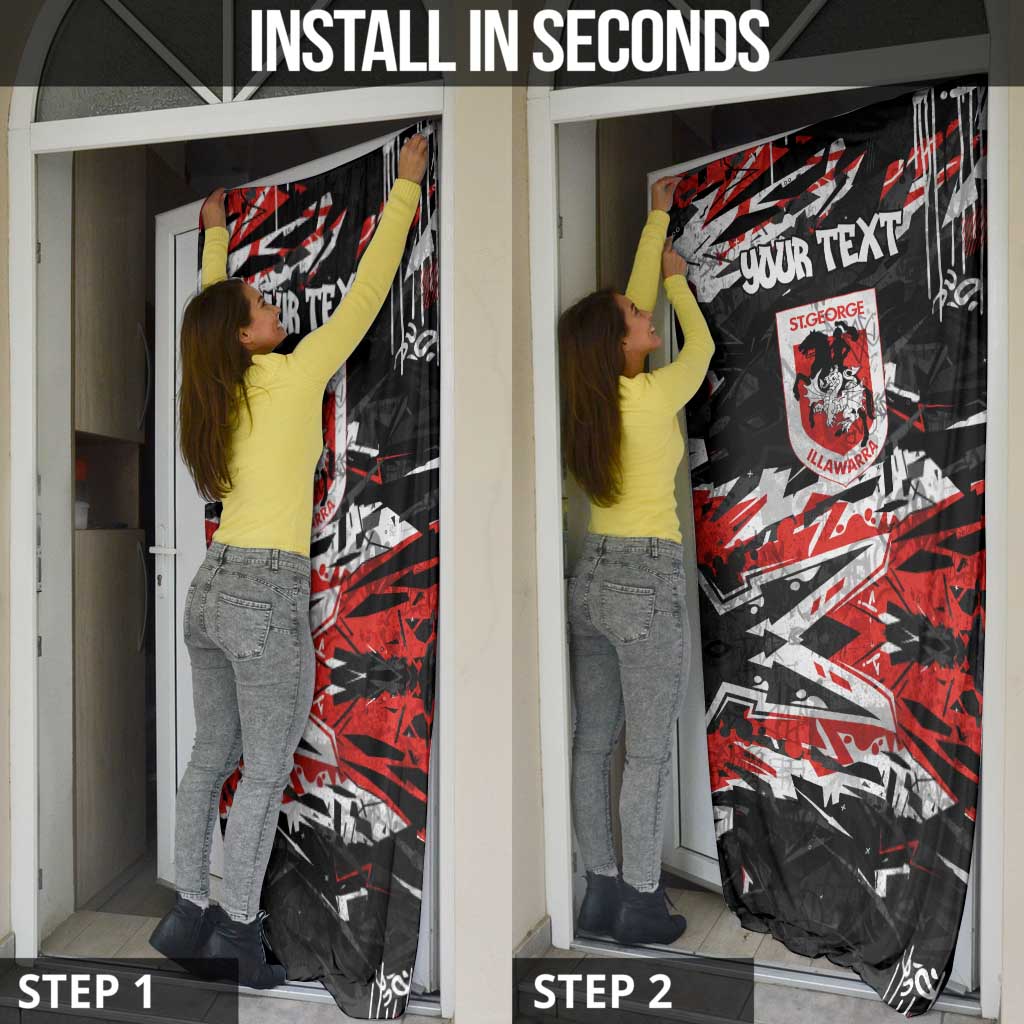 Personalized St. George Illawarra Dragons Door Cover Graffiti Grunge Abstract Urban Street Style Design