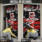 Personalized St. George Illawarra Dragons Door Cover Graffiti Grunge Abstract Urban Street Style Design