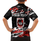 Personalized St. George Illawarra Dragons Family Matching Long Sleeve Bodycon Dress and Hawaiian Shirt Graffiti Grunge Abstract Urban Street Style Design