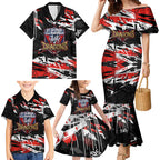 Personalized St. George Illawarra Dragons Family Matching Mermaid Dress and Hawaiian Shirt Graffiti Grunge Abstract Urban Street Style Design