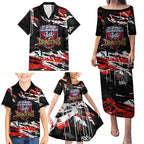 Personalized St. George Illawarra Dragons Family Matching Puletasi and Hawaiian Shirt Graffiti Grunge Abstract Urban Street Style Design