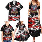 Personalized St. George Illawarra Dragons Family Matching Summer Maxi Dress and Hawaiian Shirt Graffiti Grunge Abstract Urban Street Style Design