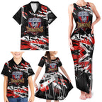 Personalized St. George Illawarra Dragons Family Matching Tank Maxi Dress and Hawaiian Shirt Graffiti Grunge Abstract Urban Street Style Design