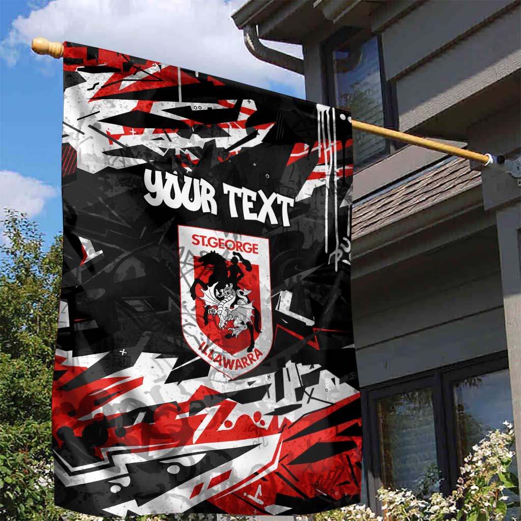 Personalized St. George Illawarra Dragons Garden Flag Graffiti Grunge Abstract Urban Street Style Design