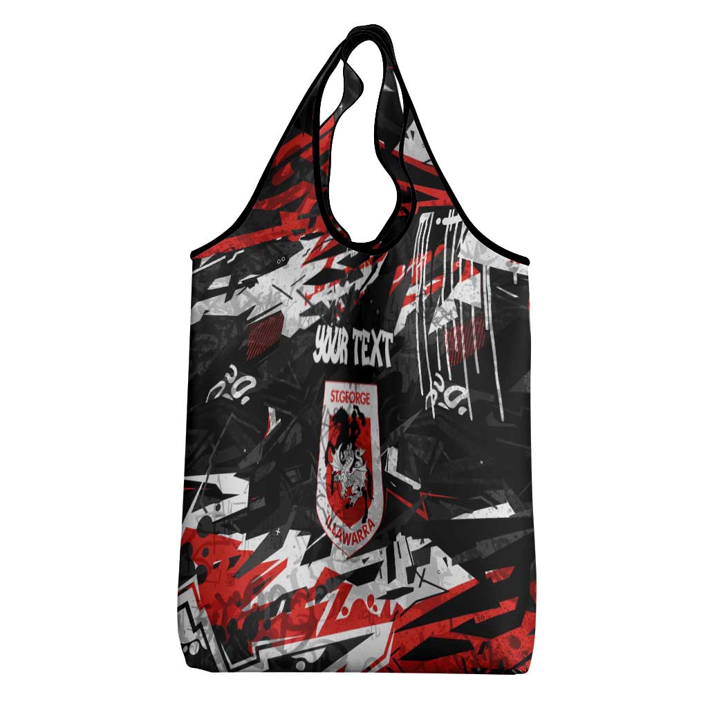 Personalized St. George Illawarra Dragons Grocery Bag Graffiti Grunge Abstract Urban Street Style Design