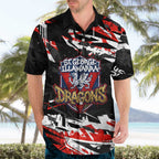 Personalized St. George Illawarra Dragons Hawaiian Shirt Graffiti Grunge Abstract Urban Street Style Design