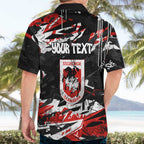 Personalized St. George Illawarra Dragons Hawaiian Shirt Graffiti Grunge Abstract Urban Street Style Design