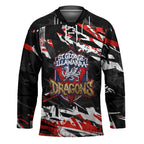 Personalized St. George Illawarra Dragons Hockey Jersey Graffiti Grunge Abstract Urban Street Style Design