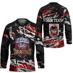 Personalized St. George Illawarra Dragons Hockey Jersey Graffiti Grunge Abstract Urban Street Style Design