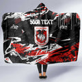 Personalized St. George Illawarra Dragons Hooded Blanket Graffiti Grunge Abstract Urban Street Style Design