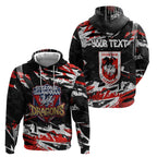 Personalized St. George Illawarra Dragons Hoodie Graffiti Grunge Abstract Urban Street Style Design