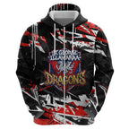 Personalized St. George Illawarra Dragons Hoodie Graffiti Grunge Abstract Urban Street Style Design