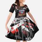 Personalized St. George Illawarra Dragons Kid Short Sleeve Dress Graffiti Grunge Abstract Urban Street Style Design
