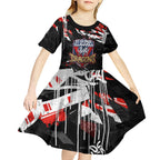 Personalized St. George Illawarra Dragons Kid Short Sleeve Dress Graffiti Grunge Abstract Urban Street Style Design
