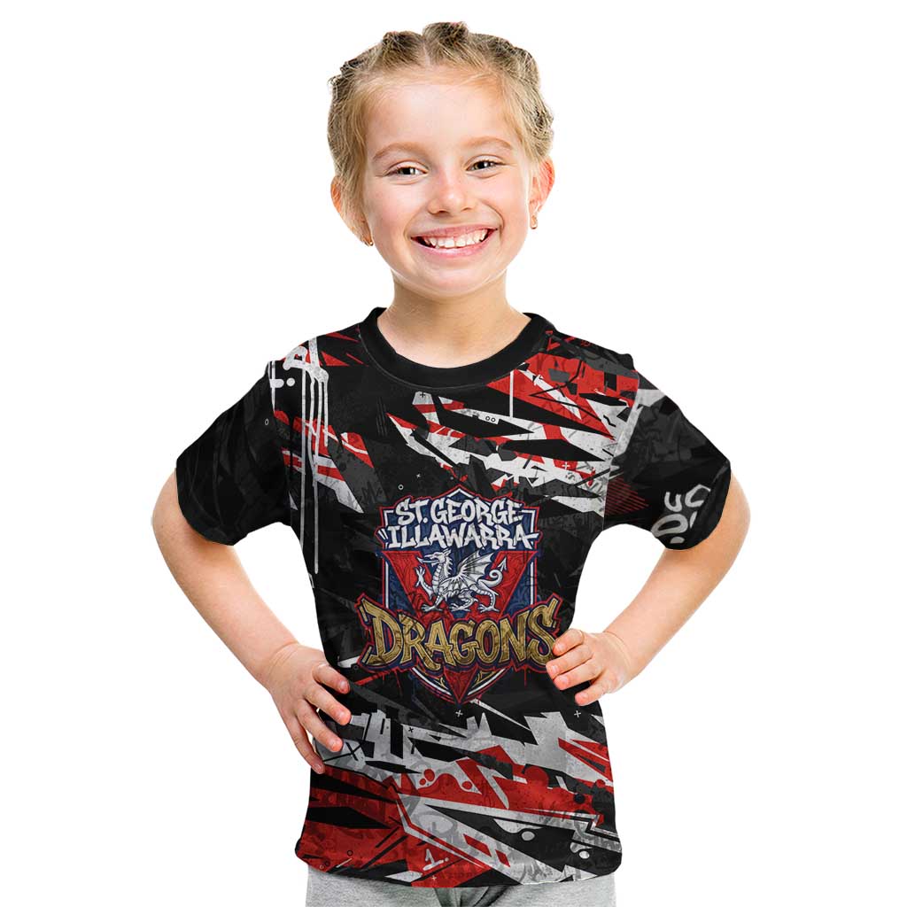 Personalized St. George Illawarra Dragons Kid T Shirt Graffiti Grunge Abstract Urban Street Style Design
