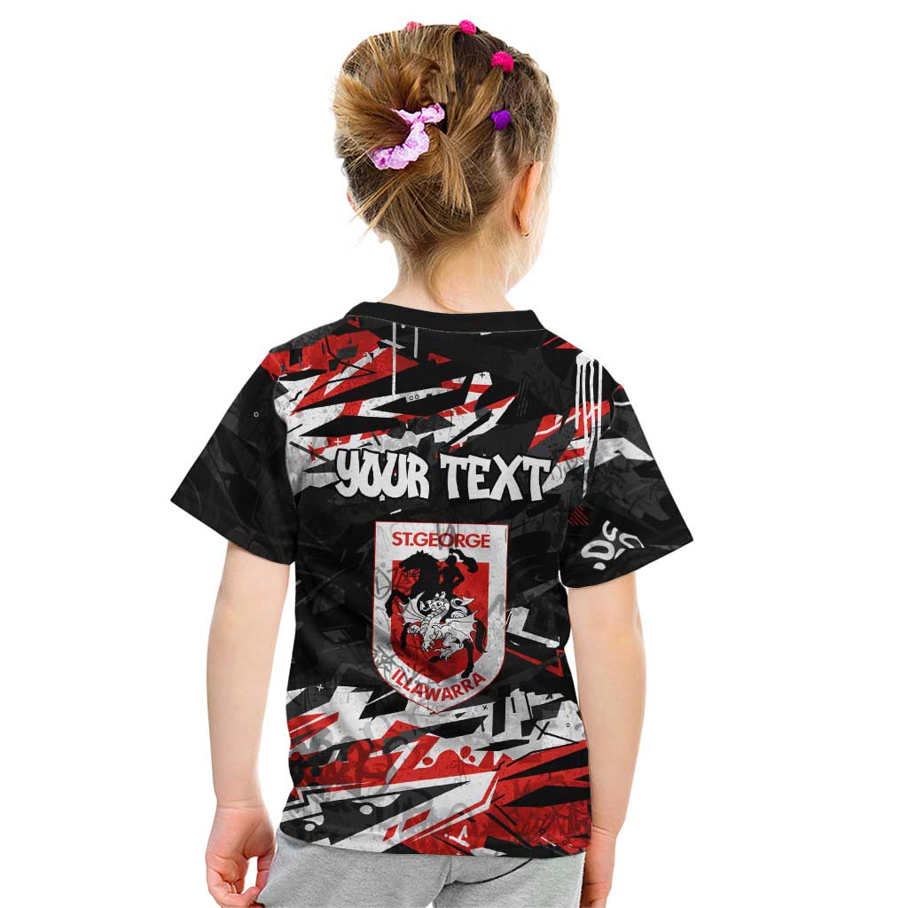 Personalized St. George Illawarra Dragons Kid T Shirt Graffiti Grunge Abstract Urban Street Style Design