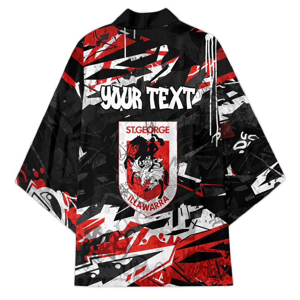 Personalized St. George Illawarra Dragons Kimono Graffiti Grunge Abstract Urban Street Style Design