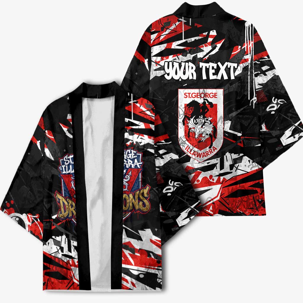 Personalized St. George Illawarra Dragons Kimono Graffiti Grunge Abstract Urban Street Style Design