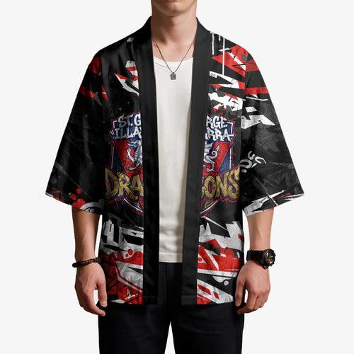 Personalized St. George Illawarra Dragons Kimono Graffiti Grunge Abstract Urban Street Style Design
