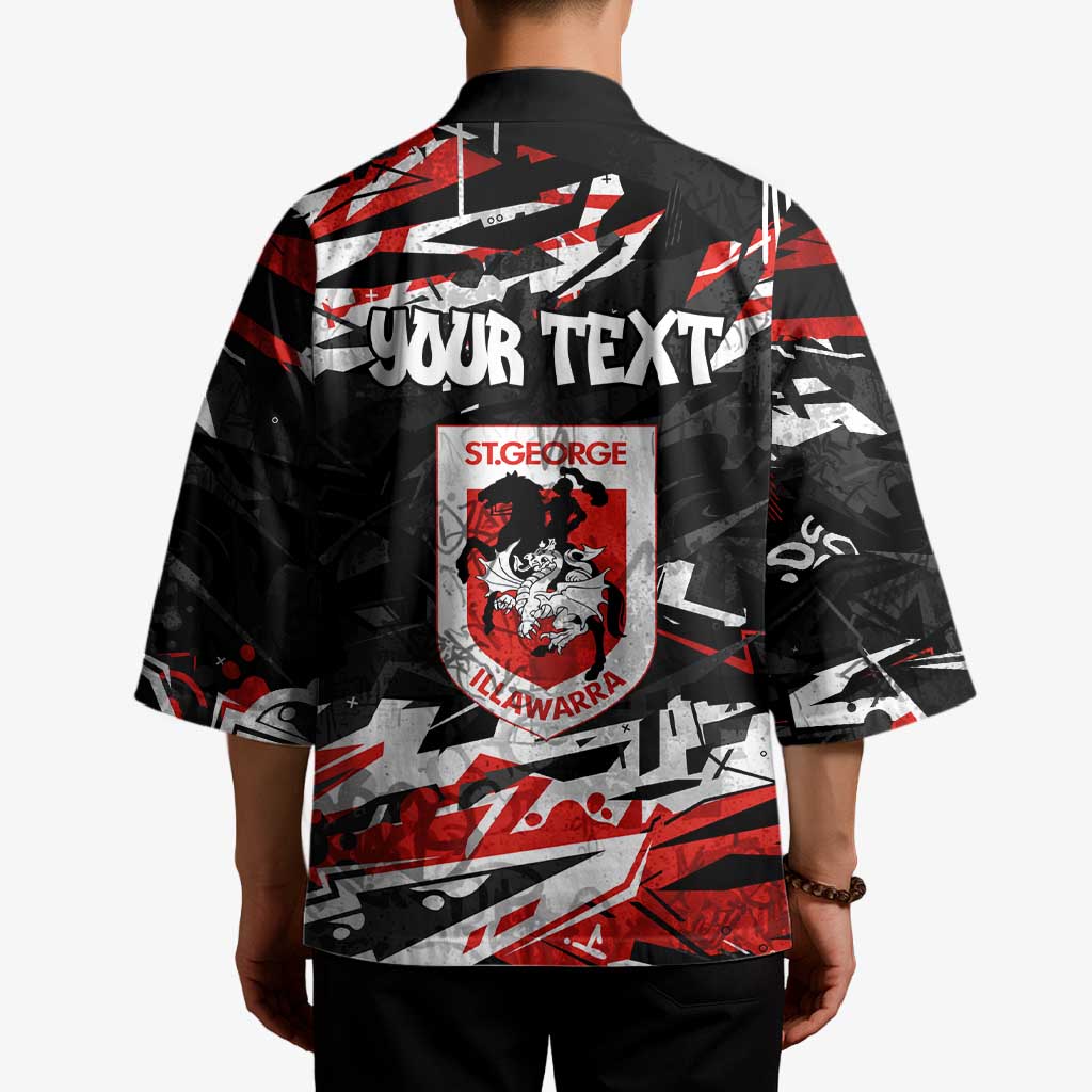 Personalized St. George Illawarra Dragons Kimono Graffiti Grunge Abstract Urban Street Style Design