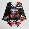 Personalized St. George Illawarra Dragons Kimono Sleeve Blouse Graffiti Grunge Abstract Urban Street Style Design