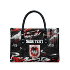 Personalized St. George Illawarra Dragons Leather Bag Graffiti Grunge Abstract Urban Street Style Design