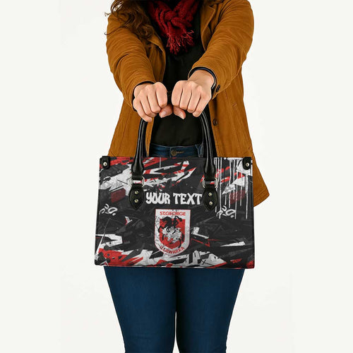 Personalized St. George Illawarra Dragons Leather Bag Graffiti Grunge Abstract Urban Street Style Design
