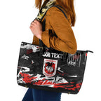 Personalized St. George Illawarra Dragons Leather Tote Bag Graffiti Grunge Abstract Urban Street Style Design