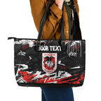 Personalized St. George Illawarra Dragons Leather Tote Bag Graffiti Grunge Abstract Urban Street Style Design