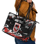 Personalized St. George Illawarra Dragons Leather Tote Bag Graffiti Grunge Abstract Urban Street Style Design